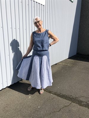 Fastvævet hør - fintrådet, let og denim melange tone